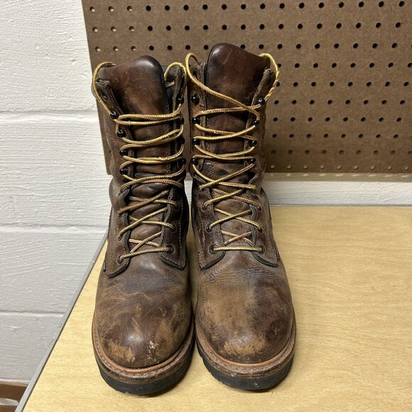 Red Wing Men’s LoggerMax Brown Leather Logger Boots 9” Waterproof Size 7 D 620 - Picture 3 of 9